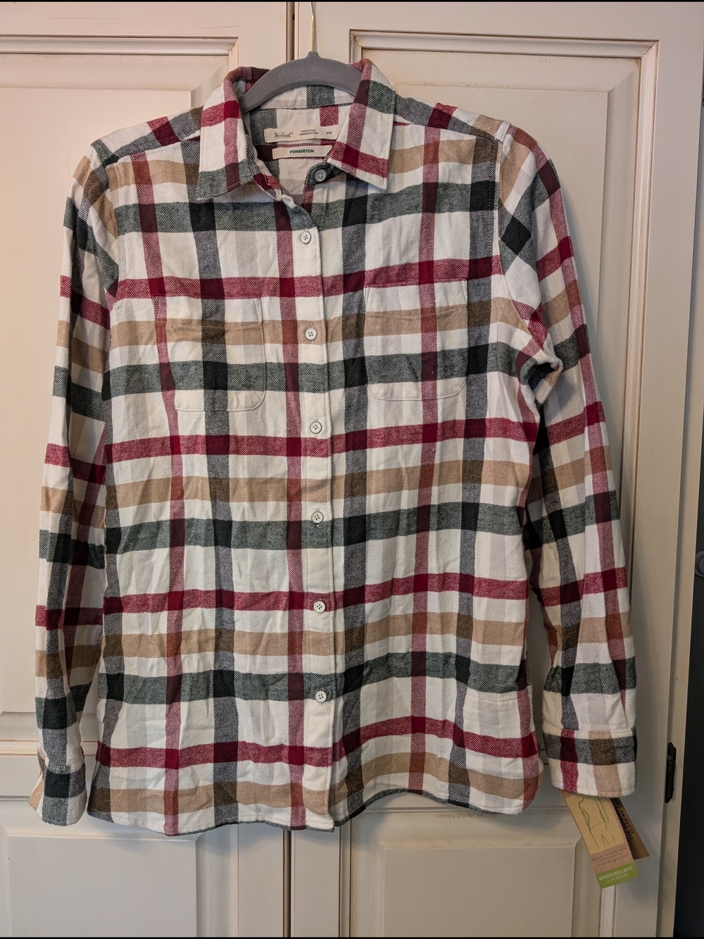 NWT Woolrich Women's Pemberton Plaid Button-Down Flannel Regular Fit Shirt